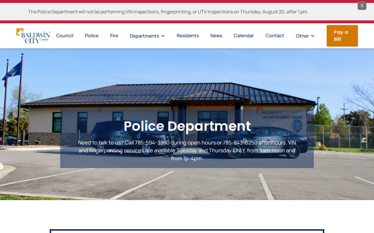Baldwin City court docket police schedule confirmation