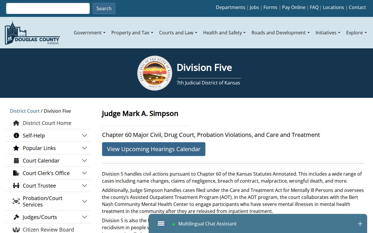 Douglas County civil docket Division 5 major civil information