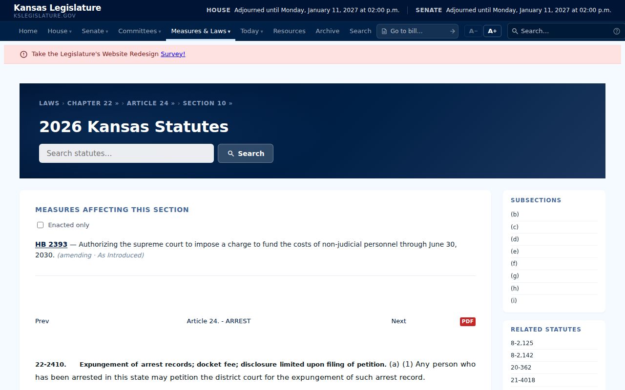Douglas County criminal docket Kansas expungement law