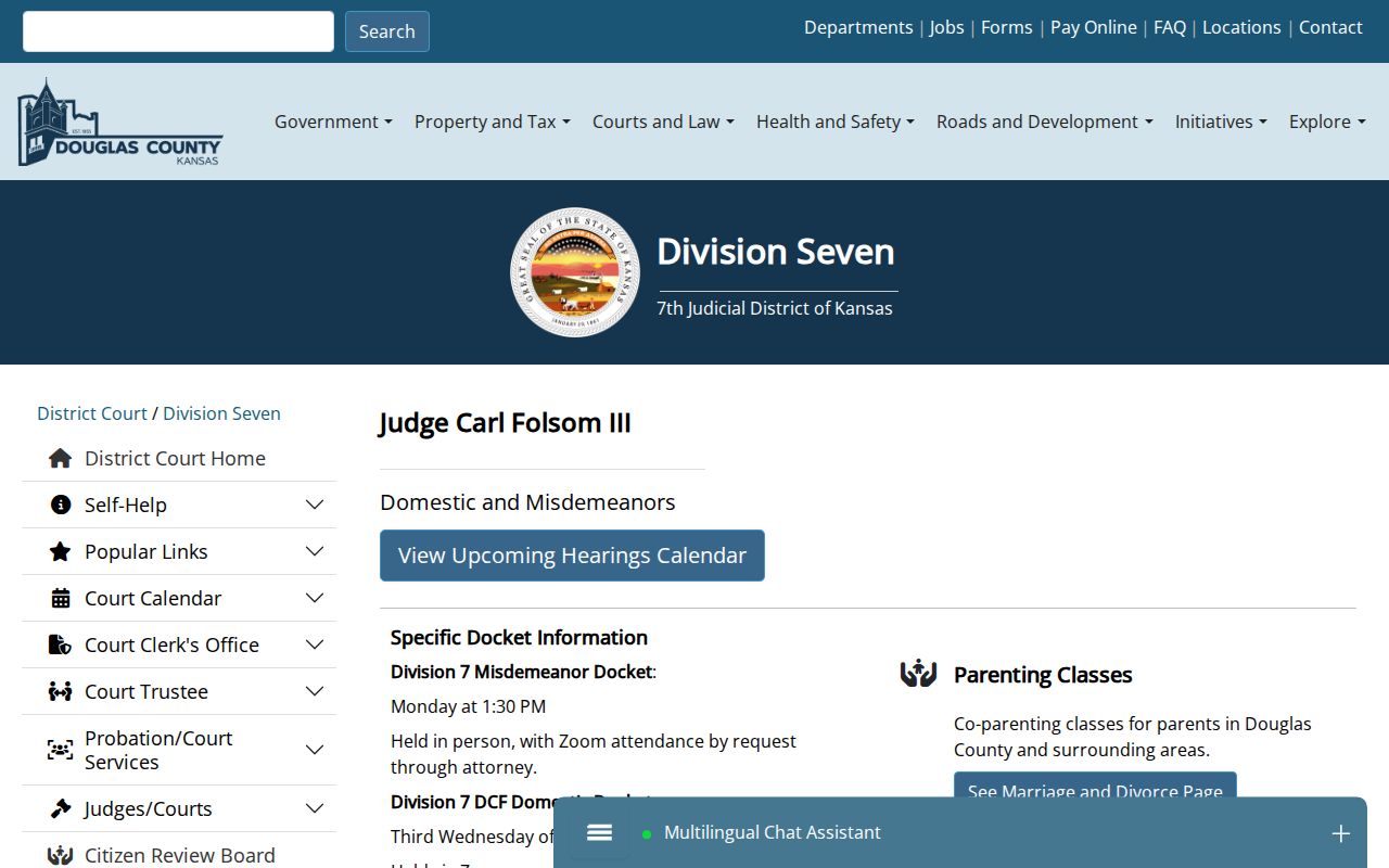 Douglas County criminal docket Division 7 misdemeanor information