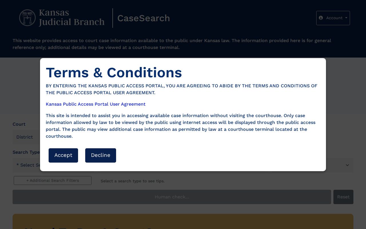 Douglas County court docket Kansas CaseSearch portal