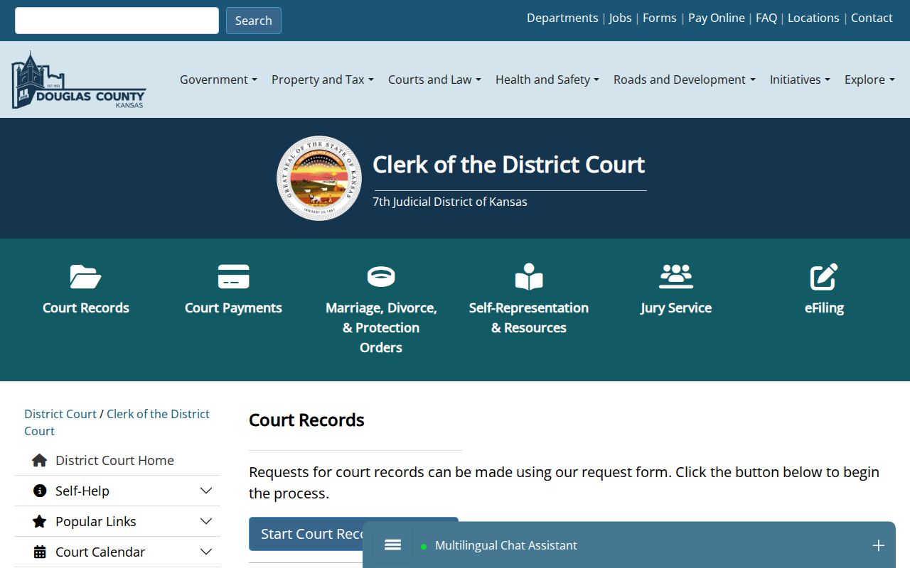 Douglas County court record search instructions